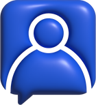 Blue 3D Contact Chat Icon
