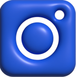 Blue 3D Instagram Icon