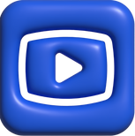 Blue 3D Youtube Icon